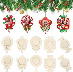 Ornements de Noël en bois brut bricolage tranches de bois pour peinture artisanale d'enfants.