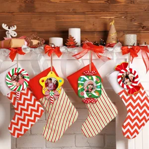 Ornement photo en bois de Noël pendentif suspendu personnalisé pour décoration de