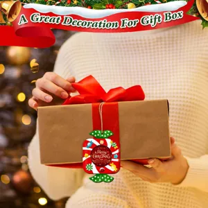 Décoration de suspension en bois en forme de bonbon de Noël pour boîte cadeau fête
