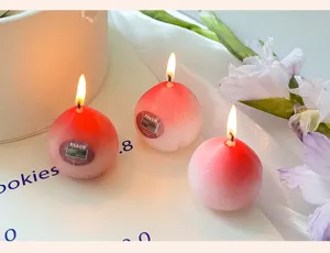 Peach scented candles cute simulation fruit shape decorative wax wedding gift fragrance