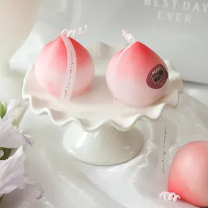 Peach Scented Candle Soy Blend Wax Cute Simulation Fruit Shape Aromatherapy Candle For Home Decor Wedding Party Gift