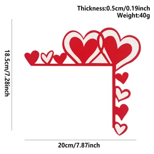 Valentine's Day wooden door corner decoration heart shaped wall sticker holiday party item