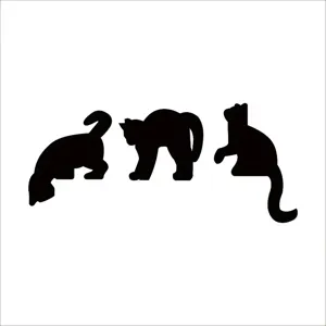 Halloween black cat door frame wooden decoration cute animal silhouette party home decor set