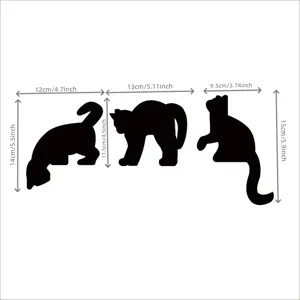 Halloween black cat door frame wooden decoration silhouette size chart detail image display