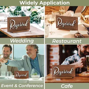 Set de letreros de mesa reservados de madera para bodas, restaurantes, cafés y conferencias.