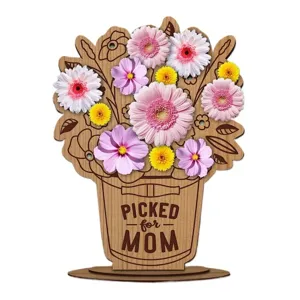 Día de la madre maceta de madera decoración de escritorio ramo regalo hogar diseño lindo