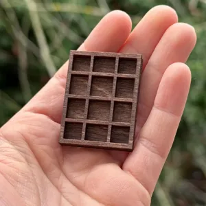 Miniature wooden trinket shelf 12 compartment curio display cabinet for tiny collectibles