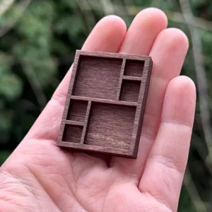 Miniature wooden trinket shelf small display shelf micro collectible stand for crafts