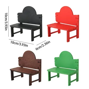Mini wooden chair dollhouse prop micro landscape decoration desktop ornament set.