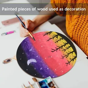 Στρογγυλός ξύλινος δίσκος για ζωγραφική DIY, κενό ξύλινο κομμάτι για τοίχο σπιτιού.