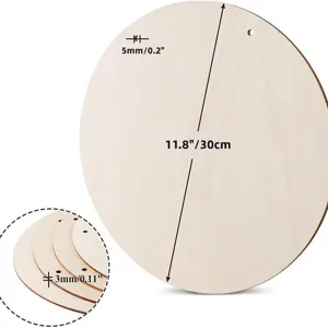 Ξύλινος στρογγυλός δίσκος 30cm για DIY χειροτεχνίες και χριστουγεννιάτικη διακόσμηση