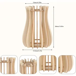 Vase de fleurs en puzzle en bois support de présentation arrangement floral décoration 20cm