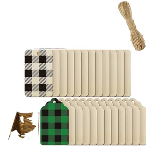 Bois Naturel Formes De Découpes Vides En Bois Non Finies Avec Des Trous Et De La Corde De Chanvre Pour Bricolage Mariage Décoration Maison