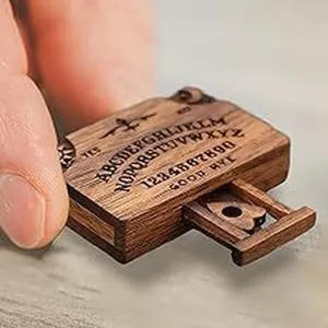 Μικρό ξύλινο κουτί συρτάρι ouija board, διακοσμητικό πνευματικό ταμπλό για το σπίτι.