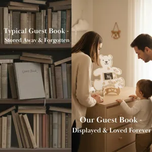 Houten beren gastenboek fotolijst trouwdecoratie herinnering display ornamenten
