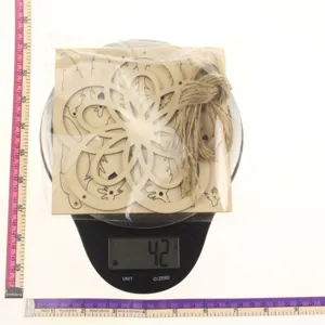 Wooden laser cut dream catcher hollow floral pattern hanging ornament craft gift with twine string