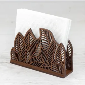 Rustic Wooden Napkin Holder For Kitchen Table Hollow Out Floral Design Wooden Tabletop Napkin Dispenser Stand Home Decor