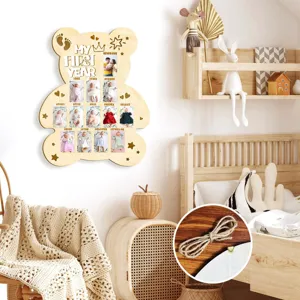 Cornice foto pietra miliare primo anno neonato in legno display crescita mensile bambino