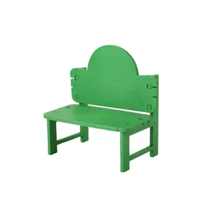 Mini wooden chair dollhouse prop retro green miniature desktop ornament figure base decoration