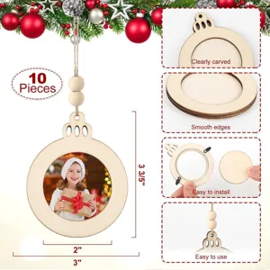 Holz Weihnachten Fotorahmen Ornament DIY Bastelset 10 Stuck mit glatten Kanten neu.