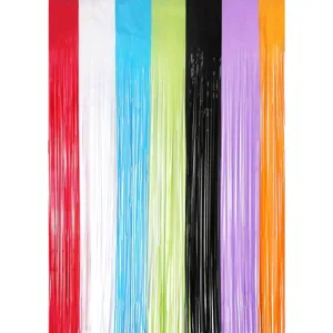 Multi-color foil fringe curtains for party wedding background wall decor, shiny rain curtains.