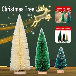 Miniatura Albero di Natale in Sisal Mini Alberi di Pino Innevati Addobbi Natalizi da Tavolo per la Casa Finestra Decorazioni Natalizie
