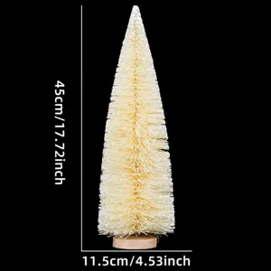 Mini albero di Natale in sisal decorazione da tavola ago di pino neve bianca