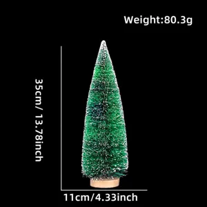 Mini albero di Natale artificiale in sisal floccato di neve decorazione per 35cm