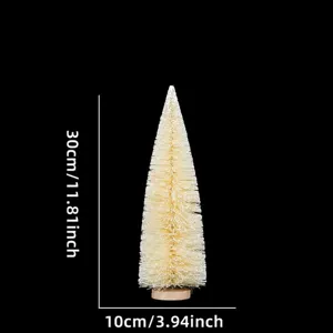 Mini albero di Natale bianco con neve finta sisal decorazione tavola festa ornament 30cm