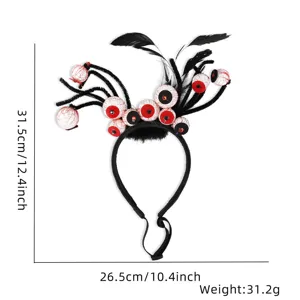 Cerchietto di Halloween per animali domestici occhi divertenti piume costume gatto