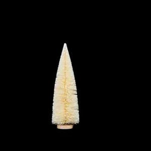 Mini albero di Natale in sisal decorazione da scrivania albero spazzola 20cm nuovo