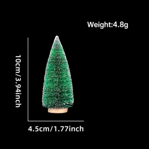 Mini Albero di Natale Neve Artificiale Aghi di Pino Decorazione Tavolo 10cm