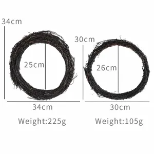 Halloween dekorativer Rebenkranz 34cm und 30cm Naturmaterial Türhänger für Heimwand Deko