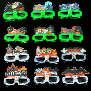 Halloween LED flashing glasses children party decoration glowing novelty eyewear props