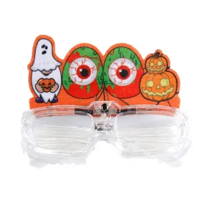 Halloween LED light up glasses funny glowing eyeball pumpkin party costume eye wear props.
