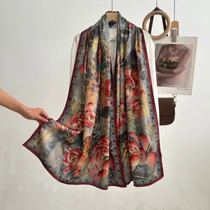 Exquisite vintage silk scarf detail featuring elegant floral prints and classic design.