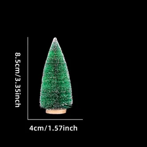 Mini albero di Natale decorazione da tavolo con effetto neve, altezza 8,5 cm, peso 3,8 g.