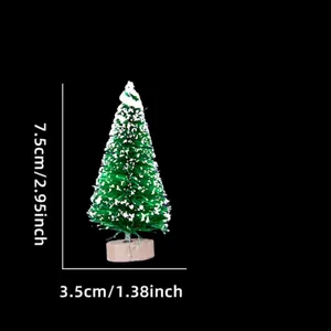 Mini albero di Natale in sisal decorazione da tavola piccolo pino di neve 7.5cm ornamento