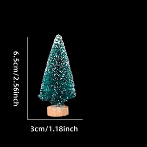 Mini albero di natale decorazione tavola pino neve sisal artificiale 6.5cm 3cm