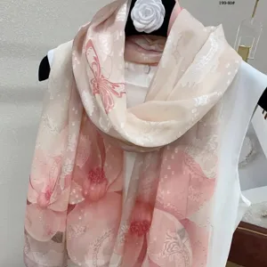 Spring summer floral printed sun protection long scarf shawl for women holiday gift