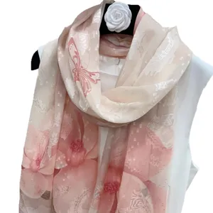 Spring summer printed long scarf women fashion floral shawl sun protection travel gift