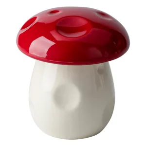Süßer Keramik Pilz Aschenbecher mit Deckel, stilvolle rot-weiße Schreibtisch Deko Dekoration.