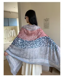 New Chinese style print scarf summer sun protection shawl versatile lightweight women scarf