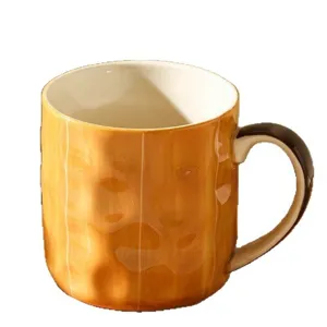 Tasse à café en céramique créative japonaise avec design texturé unique pour le bureau