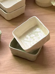 Ceramic sauce dish for kitchen, creative irregular dipping bowl for soy sauce and snacks.