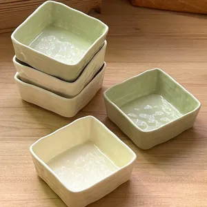 Household Ceramic Dipping Dish Japanese Style Wave Edge Soy Sauce Plate Kitchen Tableware