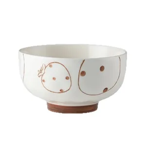 Joli bol en céramique fraise couleur sous glaçure bol de riz pour vaisselle cuisine