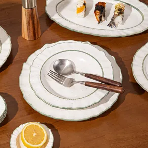 Juego de vajilla de ceramica de lujo platos y tazones de cocina para el hogar