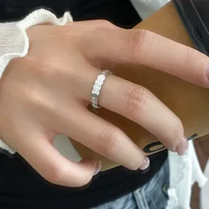 S925 Silber Münzring, minimalistischer Ins-Stil süßer zarter Finger Schmuck für Damen Alltag.