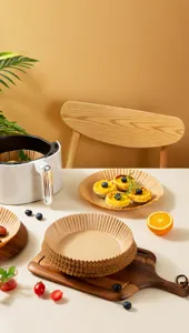 Runde Backpapier Einlagen für Heißluftfritteuse wasser- und ölabweisendes Backpapier.